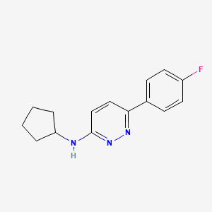molecular formula C15H16FN3 B12189299 N-cyclopentyl-6-(4-fluorophenyl)pyridazin-3-amine 