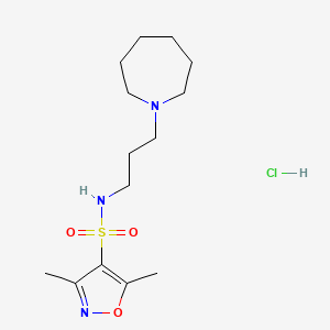 molecular formula C14H26ClN3O3S B12189316 N-(3-(azepan-1-yl)propyl)-3,5-dimethylisoxazole-4-sulfonamide hydrochloride 