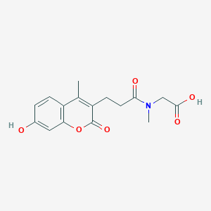 molecular formula C16H17NO6 B12189318 N-[3-(7-hydroxy-4-methyl-2-oxo-2H-chromen-3-yl)propanoyl]-N-methylglycine 