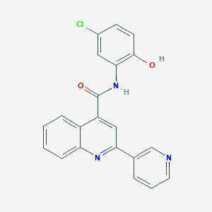 molecular formula C21H14ClN3O2 B12189339 N-(5-chloro-2-hydroxyphenyl)-2-(pyridin-3-yl)quinoline-4-carboxamide 