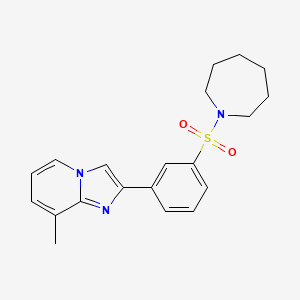 molecular formula C20H23N3O2S B12189352 2-[3-(Azepan-1-ylsulfonyl)phenyl]-8-methylimidazo[1,2-a]pyridine 
