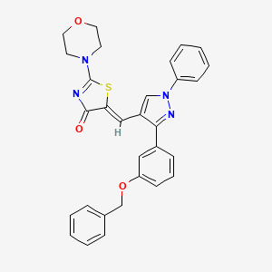 molecular formula C30H26N4O3S B12189363 (5Z)-5-({3-[3-(benzyloxy)phenyl]-1-phenyl-1H-pyrazol-4-yl}methylidene)-2-(morpholin-4-yl)-1,3-thiazol-4(5H)-one 