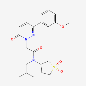 molecular formula C21H27N3O5S B12189392 N-(1,1-dioxidotetrahydrothiophen-3-yl)-2-[3-(3-methoxyphenyl)-6-oxopyridazin-1(6H)-yl]-N-(2-methylpropyl)acetamide 