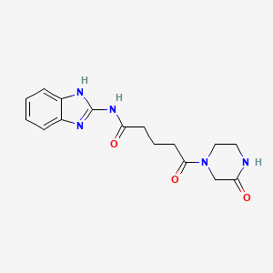 molecular formula C16H19N5O3 B12189399 N-(1,3-dihydro-2H-benzimidazol-2-ylidene)-5-oxo-5-(3-oxopiperazin-1-yl)pentanamide 