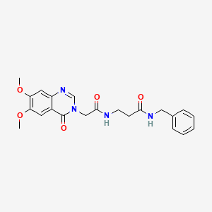 molecular formula C22H24N4O5 B12189416 N-benzyl-N~3~-[(6,7-dimethoxy-4-oxoquinazolin-3(4H)-yl)acetyl]-beta-alaninamide 