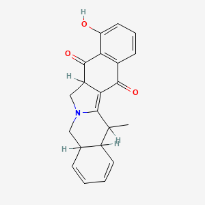 molecular formula C21H19NO3 B1218942 Benz(5,6)isoindolo(2,1-b)isoquinoline-8,13-dione, 4a,5,7,7a,14,14a-hexahydro-9-hydroxy-14-methyl- CAS No. 135248-55-4