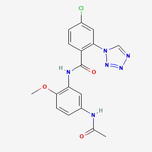 molecular formula C17H15ClN6O3 B12189424 N-[5-(acetylamino)-2-methoxyphenyl]-4-chloro-2-(1H-tetrazol-1-yl)benzamide 