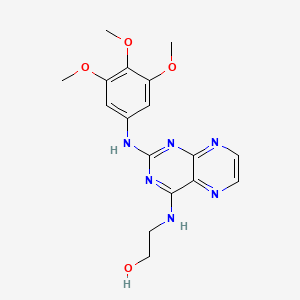 molecular formula C17H20N6O4 B12189431 2-({2-[(3,4,5-Trimethoxyphenyl)amino]pteridin-4-yl}amino)ethan-1-ol 