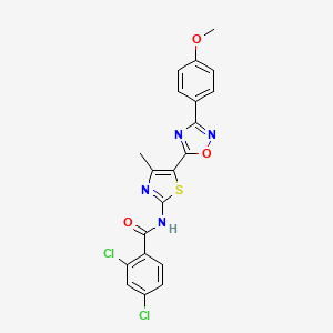 molecular formula C20H14Cl2N4O3S B12189446 2,4-dichloro-N-[(2Z)-5-[3-(4-methoxyphenyl)-1,2,4-oxadiazol-5-yl]-4-methyl-1,3-thiazol-2(3H)-ylidene]benzamide 