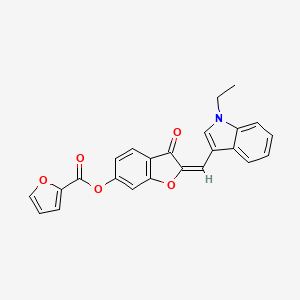 molecular formula C24H17NO5 B12189456 (2E)-2-[(1-ethyl-1H-indol-3-yl)methylidene]-3-oxo-2,3-dihydro-1-benzofuran-6-yl furan-2-carboxylate 