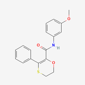molecular formula C18H17NO3S B12189472 N-(3-methoxyphenyl)-3-phenyl-5,6-dihydro-1,4-oxathiine-2-carboxamide 