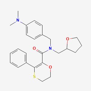 molecular formula C25H30N2O3S B12189481 N-[4-(dimethylamino)benzyl]-3-phenyl-N-(tetrahydrofuran-2-ylmethyl)-5,6-dihydro-1,4-oxathiine-2-carboxamide 