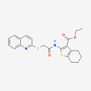 molecular formula C22H22N2O3S2 B12189533 Ethyl 2-{[(quinolin-2-ylsulfanyl)acetyl]amino}-4,5,6,7-tetrahydro-1-benzothiophene-3-carboxylate 