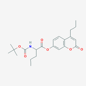 molecular formula C22H29NO6 B12189559 2-oxo-4-propyl-2H-chromen-7-yl N-(tert-butoxycarbonyl)norvalinate 