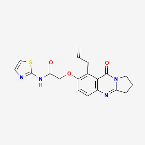 molecular formula C19H18N4O3S B12189560 2-{[9-oxo-8-(prop-2-en-1-yl)-1,2,3,9-tetrahydropyrrolo[2,1-b]quinazolin-7-yl]oxy}-N-(1,3-thiazol-2-yl)acetamide 