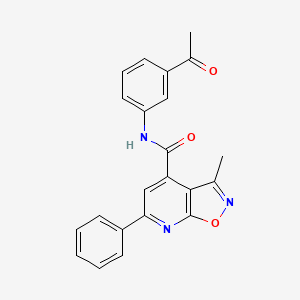 molecular formula C22H17N3O3 B12189583 N-(3-acetylphenyl)-3-methyl-6-phenyl[1,2]oxazolo[5,4-b]pyridine-4-carboxamide 