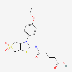 molecular formula C18H22N2O6S2 B12189609 5-{[(2Z)-3-(4-ethoxyphenyl)-5,5-dioxidotetrahydrothieno[3,4-d][1,3]thiazol-2(3H)-ylidene]amino}-5-oxopentanoic acid 