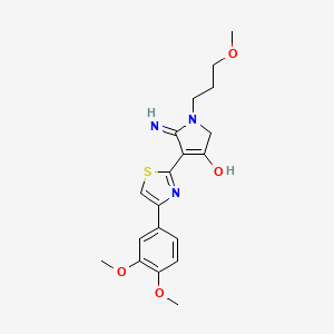 molecular formula C19H23N3O4S B12189624 4-[4-(3,4-dimethoxyphenyl)-1,3-thiazol-2-yl]-5-imino-1-(3-methoxypropyl)-2,5-dihydro-1H-pyrrol-3-ol 