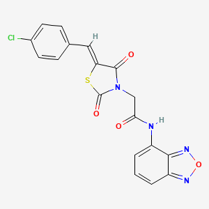 molecular formula C18H11ClN4O4S B12189636 N-(2,1,3-benzoxadiazol-4-yl)-2-[(5Z)-5-(4-chlorobenzylidene)-2,4-dioxo-1,3-thiazolidin-3-yl]acetamide 