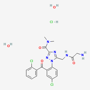 molecular formula C21H25Cl3N6O5 B1218964 Rhythmy 