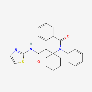 molecular formula C24H23N3O2S B12189642 1'-oxo-2'-phenyl-N-(1,3-thiazol-2-yl)-1',4'-dihydro-2'H-spiro[cyclohexane-1,3'-isoquinoline]-4'-carboxamide 