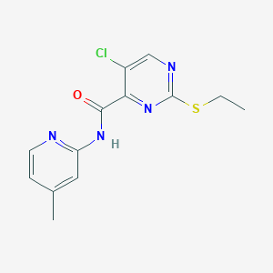 molecular formula C13H13ClN4OS B12189644 5-chloro-2-(ethylsulfanyl)-N-(4-methylpyridin-2-yl)pyrimidine-4-carboxamide 