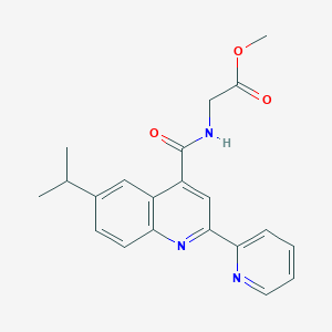 molecular formula C21H21N3O3 B12189645 methyl N-{[6-(propan-2-yl)-2-(pyridin-2-yl)quinolin-4-yl]carbonyl}glycinate 