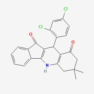 molecular formula C24H19Cl2NO2 B12189653 10-(2,4-dichlorophenyl)-7,7-dimethyl-6,7,8,10-tetrahydro-5H-indeno[1,2-b]quinoline-9,11-dione 