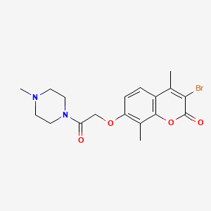 molecular formula C18H21BrN2O4 B12189656 3-bromo-4,8-dimethyl-7-[2-(4-methylpiperazino)-2-oxoethoxy]-2H-chromen-2-one 