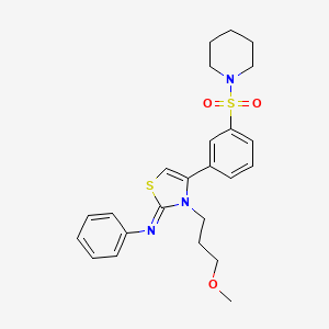 molecular formula C24H29N3O3S2 B12189661 N-[(2Z)-3-(3-methoxypropyl)-4-[3-(piperidin-1-ylsulfonyl)phenyl]-1,3-thiazol-2(3H)-ylidene]aniline 