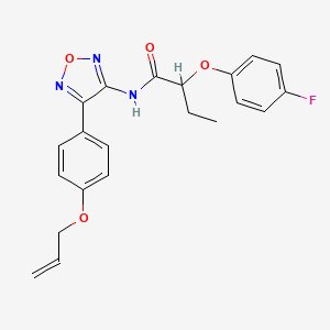 molecular formula C21H20FN3O4 B12189663 2-(4-fluorophenoxy)-N-{4-[4-(prop-2-en-1-yloxy)phenyl]-1,2,5-oxadiazol-3-yl}butanamide 
