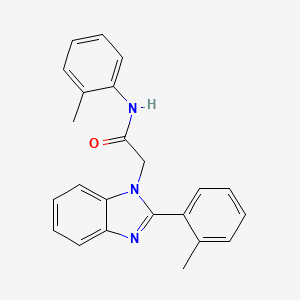 molecular formula C23H21N3O B12189693 N-(2-methylphenyl)-2-[2-(2-methylphenyl)-1H-benzimidazol-1-yl]acetamide 
