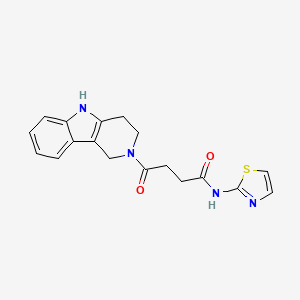 molecular formula C18H18N4O2S B12189712 4-oxo-4-(1,3,4,5-tetrahydro-2H-pyrido[4,3-b]indol-2-yl)-N-(1,3-thiazol-2-yl)butanamide 
