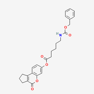 molecular formula C26H27NO6 B12189738 4-Oxo-1,2,3,4-tetrahydrocyclopenta[c]chromen-7-yl 6-{[(benzyloxy)carbonyl]amino}hexanoate 