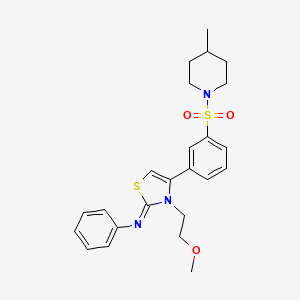 molecular formula C24H29N3O3S2 B12189754 N-[(2Z)-3-(2-methoxyethyl)-4-{3-[(4-methylpiperidin-1-yl)sulfonyl]phenyl}-1,3-thiazol-2(3H)-ylidene]aniline 