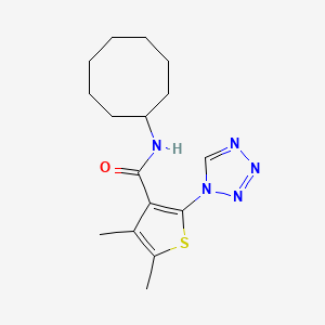 molecular formula C16H23N5OS B12189765 N-cyclooctyl-4,5-dimethyl-2-(1H-tetrazol-1-yl)thiophene-3-carboxamide 