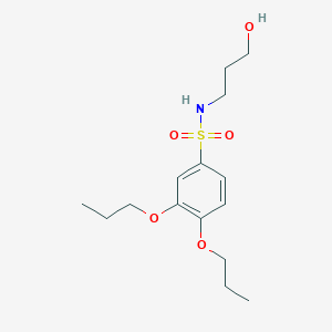 molecular formula C15H25NO5S B12189781 N-(3-hydroxypropyl)-3,4-dipropoxybenzene-1-sulfonamide 