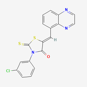 molecular formula C18H10ClN3OS2 B12189787 (5Z)-3-(3-chlorophenyl)-5-(quinoxalin-5-ylmethylidene)-2-thioxo-1,3-thiazolidin-4-one 