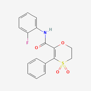 molecular formula C17H14FNO4S B12189793 N-(2-fluorophenyl)-3-phenyl-5,6-dihydro-1,4-oxathiine-2-carboxamide 4,4-dioxide 