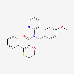 molecular formula C24H22N2O3S B12189818 N-(4-methoxybenzyl)-3-phenyl-N-(pyridin-2-yl)-5,6-dihydro-1,4-oxathiine-2-carboxamide 