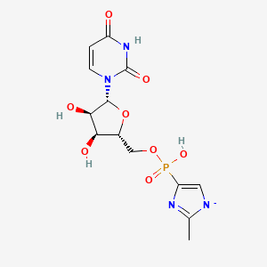 [(2R,3S,4R,5R)-5-(2,4-dioxopyrimidin-1-yl)-3,4-dihydroxyoxolan-2-yl]methoxy-(2-methylimidazol-1-id-4-yl)phosphinic acid