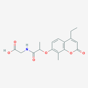 molecular formula C17H19NO6 B12189849 N-{2-[(4-ethyl-8-methyl-2-oxo-2H-chromen-7-yl)oxy]propanoyl}glycine 