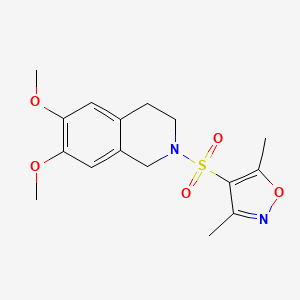 molecular formula C16H20N2O5S B12189859 2-[(3,5-Dimethyl-1,2-oxazol-4-yl)sulfonyl]-6,7-dimethoxy-1,2,3,4-tetrahydroisoquinoline 