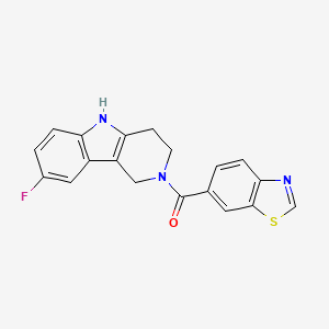 molecular formula C19H14FN3OS B12189896 1,3-benzothiazol-6-yl(8-fluoro-1,3,4,5-tetrahydro-2H-pyrido[4,3-b]indol-2-yl)methanone 