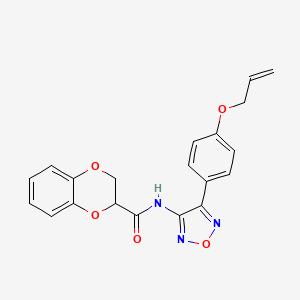 molecular formula C20H17N3O5 B12189923 N-{4-[4-(prop-2-en-1-yloxy)phenyl]-1,2,5-oxadiazol-3-yl}-2,3-dihydro-1,4-benzodioxine-2-carboxamide 