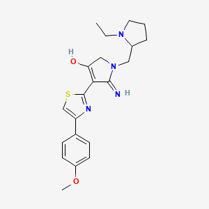 molecular formula C21H26N4O2S B12189929 1-[(1-ethylpyrrolidin-2-yl)methyl]-5-imino-4-[4-(4-methoxyphenyl)-1,3-thiazol-2-yl]-2,5-dihydro-1H-pyrrol-3-ol 