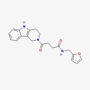 molecular formula C20H21N3O3 B12189952 N-(furan-2-ylmethyl)-4-oxo-4-(1,3,4,5-tetrahydro-2H-pyrido[4,3-b]indol-2-yl)butanamide 