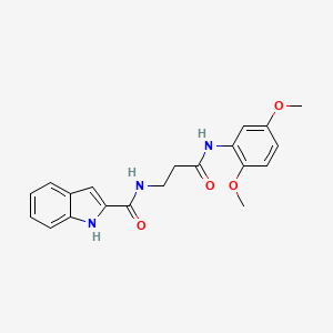 molecular formula C20H21N3O4 B12189954 N-{3-[(2,5-dimethoxyphenyl)amino]-3-oxopropyl}-1H-indole-2-carboxamide 