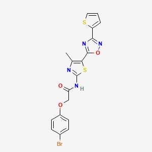 molecular formula C18H13BrN4O3S2 B12189990 2-(4-bromophenoxy)-N-[(2Z)-4-methyl-5-[3-(thiophen-2-yl)-1,2,4-oxadiazol-5-yl]-1,3-thiazol-2(3H)-ylidene]acetamide 