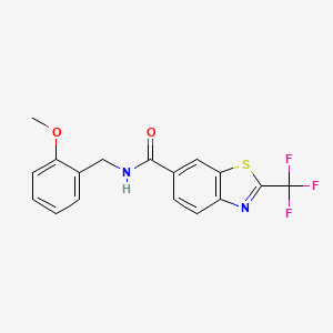 molecular formula C17H13F3N2O2S B12190006 N-(2-methoxybenzyl)-2-(trifluoromethyl)-1,3-benzothiazole-6-carboxamide 